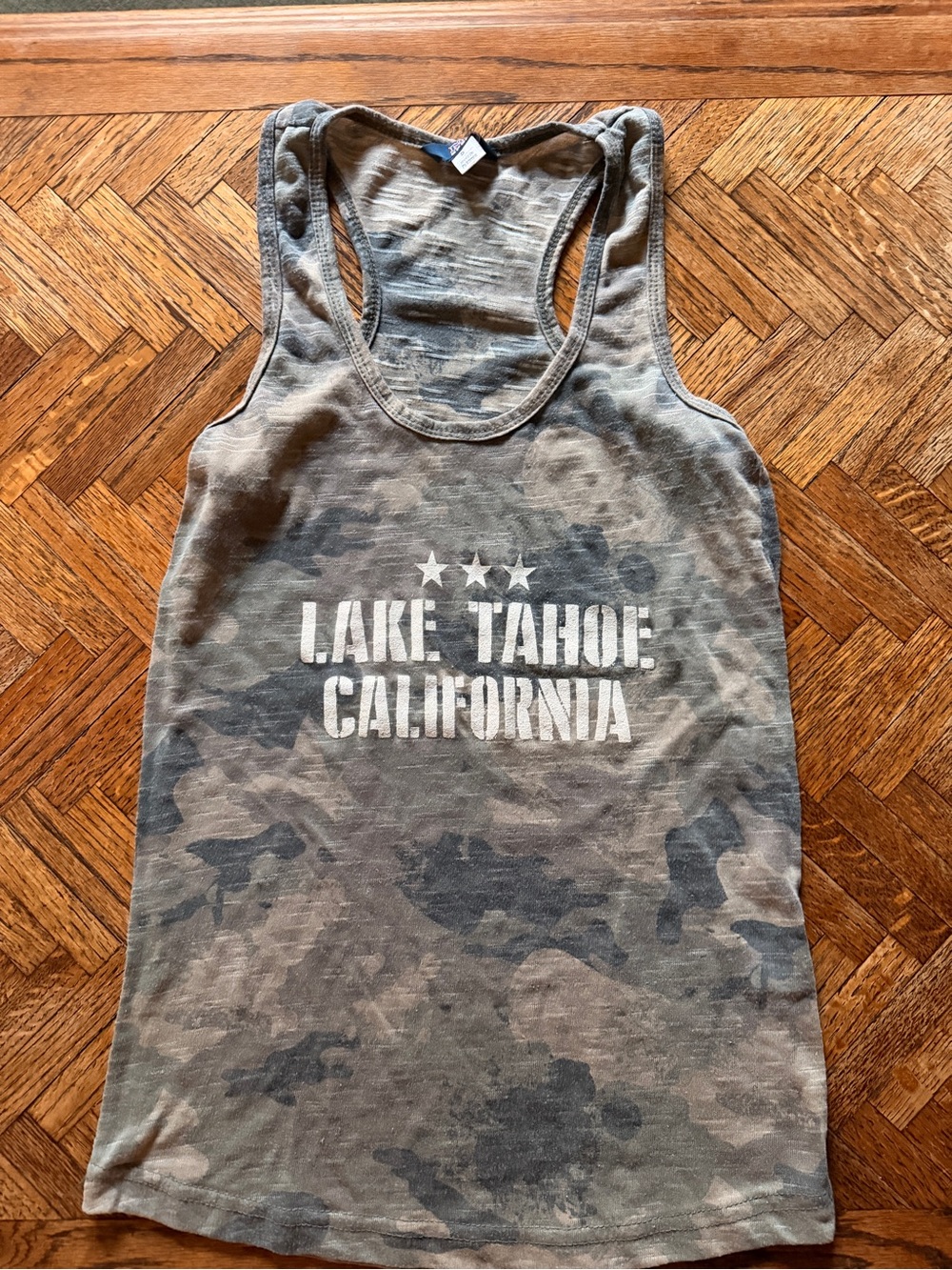 Lake Tahoe California Women’s Camo Tank Swim Cover-Up - Green